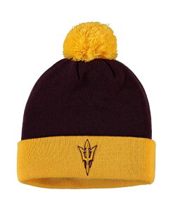 gbvIuU[h Y Xq ANZT[ Men's Maroon and Gold Arizona State Sun Devils Core 2-Tone Cuffed Knit Hat with Pom Maroon Gold