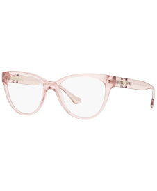ヴェルサーチ レディース サングラス・アイウェア アクセサリー VE3304 Women's Rectangle Eyeglasses Transparent Pink