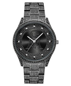 スティーブ マデン レディース 腕時計 アクセサリー Women's Black-Tone Metal Bracelet and Accented with Black Crystals Watch, 40mm Black