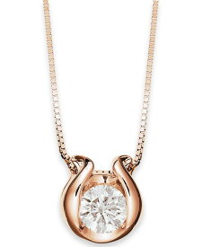 シレーナ レディース ネックレス・チョーカー・ペンダントトップ アクセサリー Bezel-Set Diamond (1/12 ct. t.w.) Pendant Necklace in 14k Gold Rose Gold