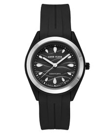 アンクライン レディース 腕時計 アクセサリー Women's Black Solar Ocean Work Plastic Metal Watch, 38.5mm Black