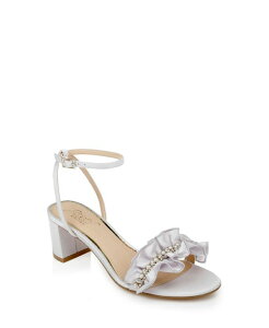 �W���E�F���_�O���C�~�V���J ���f�B�[�X �V���[�Y �T���_�� �q�[�� Jewel Badgley Mischka Women's Desirie Block Heel Evening Sandals Lilac Fabric ���C���b�N