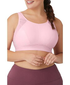 グラマライズ レディース ブラジャー アンダーウェア Full Figure Plus Size No-Sweat Mesh Sports Wirefree Bra Pink