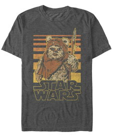 フィフスサン メンズ Tシャツ トップス Star Wars Men's Classic Ewok Gradient Stripes Short Sleeve T-Shirt Charcoal Heather