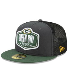 ニューエラ メンズ 帽子 アクセサリー Green Bay Packers 2021 Draft 59FIFTY Cap Graphite/Black/Green