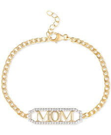 ジャーニ ベルニーニ レディース ブレスレット・バングル・アンクレット アクセサリー Cubic Zirconia Mom Curb Link Chain Bracelet in 18k Gold-Plated Sterling Silver, Created for Macy's Gold over silver