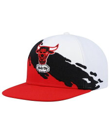 ミッチェル&ネス メンズ 帽子 アクセサリー Men's White, Red Chicago Bulls Hardwood Classics Paintbrush Snapback Hat White, Red