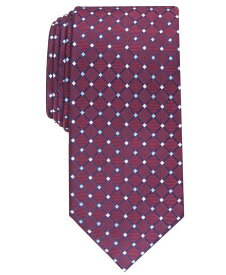 クラブルーム メンズ ネクタイ アクセサリー Men's Classic Grid Silk Tie, Created for Macy's Burgundy