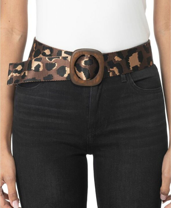 楽天市場】アイエヌシーインターナショナルコンセプト レディース ベルト アクセサリー Wood Buckle Leopard Webbed Belt,  Created for Macy's Brown Black : ReVida 楽天市場店