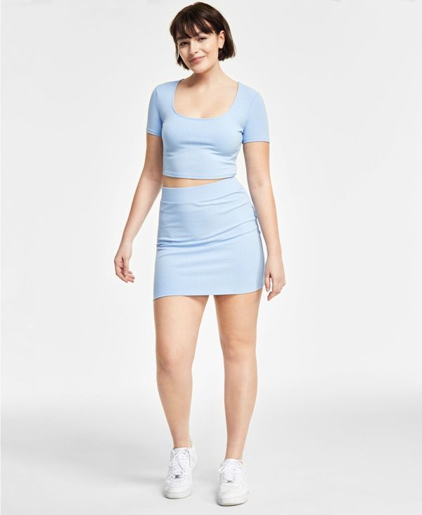 楽天市場】バースリー レディース スカート ボトムス Ribbed Mini Skirt, Created for Macy's Blue  Whisper : ReVida 楽天市場店