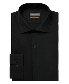 ヴァンハウセン メンズ シャツ トップス Men's Stain Shield Slim Fit Dress Shirt Black