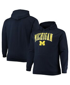 チャンピオン メンズ パーカー・スウェット アウター Men's Navy Michigan Wolverines Big and Tall Arch Over Logo Powerblend Pullover Hoodie Navy