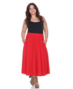 zCg}[N fB[X XJ[g {gX Plus Tasmin Flare Midi Skirts Red