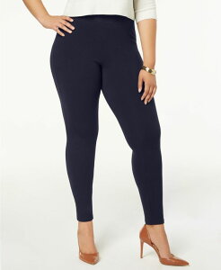 �q���[ ���f�B�[�X �{�g���X ���M���X �v���X�T�C�Y �R�b�g�� Hue Women's Plus Size Cotton Leggings Navy �l�C�r�[