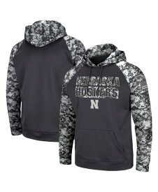 コロシアム メンズ パーカー・スウェット アウター Men's Charcoal Nebraska Huskers OHT Military-Inspired Appreciation Digital Camo Pullover Hoodie Charcoal