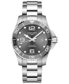 ロンジン メンズ 腕時計 アクセサリー Men's Swiss Automatic HydroConquest Stainless Steel and Ceramic Bracelet Watch 43mm No Color
