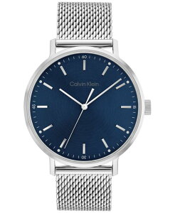 �J���o���N���C�� �����Y �A�N�Z�T���[ �r���v ���b�V�� T�V���c Calvin Klein Stainless Steel Mesh Bracelet Watch 42mm Silver �V���o�[
