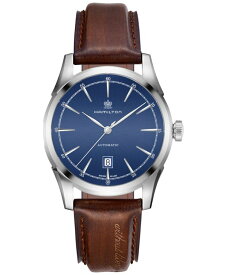 ハミルトン メンズ 腕時計 アクセサリー Men's Swiss Automatic American Classic Brown Leather Strap Watch 42mm Brown