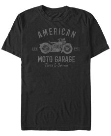フィフスサン メンズ Tシャツ トップス Men's Generic Additude American Moto Garage Short Sleeve T-shirt Black