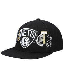 ミッチェル&ネス メンズ 帽子 アクセサリー Men's Black Brooklyn Nets Hype Type Snapback Hat Black