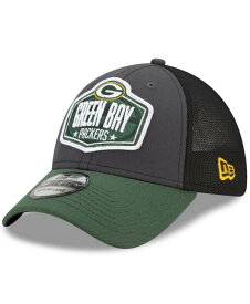 ニューエラ メンズ 帽子 アクセサリー Green Bay Packers 2021 Draft 39THIRTY Cap Graphite/Black/Green