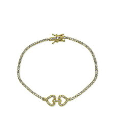 ジャーニ ベルニーニ レディース ブレスレット・バングル・アンクレット アクセサリー Cubic Zirconia Double Heart Tennis Bracelet in Sterling Silver, Created for Macy's Gold