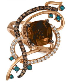 ル ヴァン レディース リング アクセサリー Exotics&reg; Crazy Collection&reg; Chocolate Quartz&reg; (3-3/4 ct. t.w.) & Diamond (3/4 ct. t.w.) Statement Ring in 14k Rose Gold Rose Gold