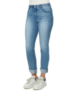 �f���N���V�[ ���f�B�[�X �{�g���X �f�j���p���c �W�[���Y Democracy Women's Mid-Rise AB Solution Girlfriend Jeans Blue �u���[