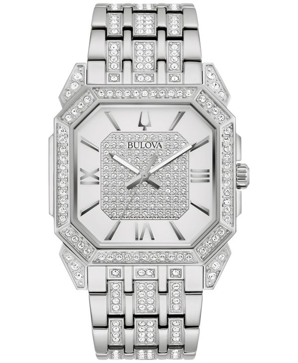 最大72％オフ！ ブロバ メンズ 腕時計 アクセサリー Men's Crystal Octava Stainless Steel Bracelet Watch 40mm Silver-tone