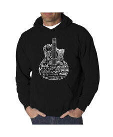 エルエーポップアート メンズ パーカー・スウェット アウター Men's Languages Guitar Word Art Hooded Sweatshirt Black