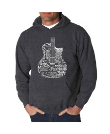 エルエーポップアート メンズ パーカー・スウェット アウター Men's Languages Guitar Word Art Hooded Sweatshirt Gray