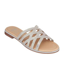 ジーシーシューズ レディース サンダル シューズ Women's Sage Flat Slide Sandals Silver-Tone