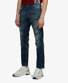 エコー メンズ デニムパンツ ボトムス Men's Skinny Fit Camo Print Mamo Jeans Dark Wash