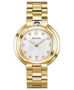 uo fB[X rv ANZT[ Women's Rubaiyat Diamond-Accent Gold-Tone Stainless Steel Bracelet Watch 35mm No Color