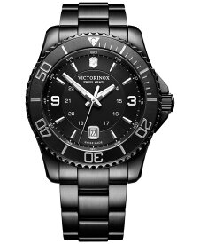 ビクトリノックス メンズ 腕時計 アクセサリー Men's Swiss Maverick Black Edition Black PVD Stainless Steel Bracelet Watch 43mm Black