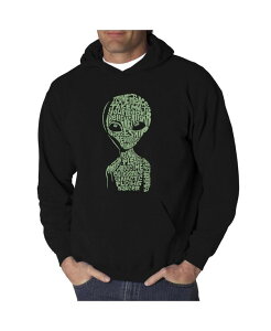 �G���G�[�|�b�v�A�[�g �����Y �A�E�^�[ �p�[�J�[�E�X�E�F�b�g �p�[�J�[ LA Pop Art Men's Word Art Hoodie - Area 51 Black �u���b�N