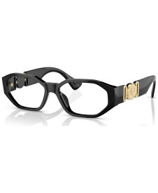 ヴェルサーチ メンズ サングラス・アイウェア アクセサリー Men's Irregular Eyeglasses VE3320U Black