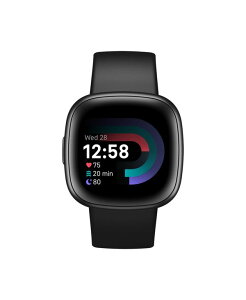 tBbgrbg Y ANZT[ rv Fitbit Versa 4 Black Graphite Premium Smartwatch 39mm Black ubN