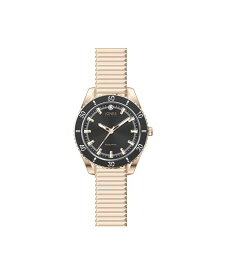 ジョーンズニューヨーク レディース 腕時計 アクセサリー Women's Genuine Diamond Black Dial and Rose Gold-Tone Expansion Metal Bracelet Analog Watch 34mm Rose Gold-tone