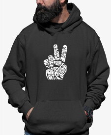 エルエーポップアート メンズ パーカー・スウェット アウター Men's Word Art Peace Out Hooded Sweatshirt Dark Gray