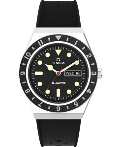^CbNX Y ANZT[ rv Timex Men's Q Diver Black Synthetic Watch 38mm Black ubN