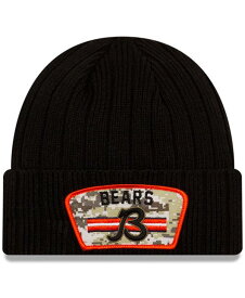 ニューエラ メンズ 帽子 アクセサリー Men's Black Chicago Bears 2021 Salute To Service B Cuffed Knit Hat Black