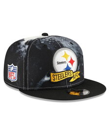 ニューエラ メンズ 帽子 アクセサリー Men's Pittsburgh Steelers 2022 Sideline 9FIFTY Ink Dye Snapback Hat Black