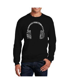 エルエーポップアート メンズ パーカー・スウェット アウター Men's Word Art Headphones - Languages Crewneck Sweatshirt Black