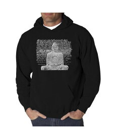 エルエーポップアート メンズ パーカー・スウェット アウター Men's Word Art Hooded Sweatshirt - Zen Buddha Black