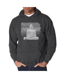 エルエーポップアート メンズ パーカー・スウェット アウター Men's Word Art Hooded Sweatshirt - Zen Buddha Dark Gray