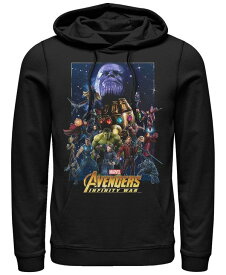 フィフスサン メンズ パーカー・スウェット アウター Marvel Men's Avengers Infinity War Big Face Thanos Poster, Pullover Hoodie Black