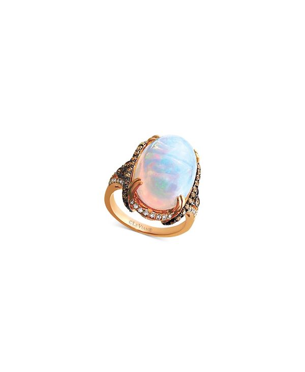 ル ヴァン レディース リング アクセサリー Opal (6 ct.  Diamond (3 ct. in 14k Rose Gold Opal