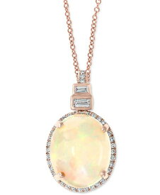 エフィー レディース ネックレス・チョーカー・ペンダントトップ アクセサリー EFFY&reg; Opal (3-1/6 ct. t.w.) & Diamond (1/6 ct. t.w.) 18" Pendant Necklace in 14k Rose Gold Opal
