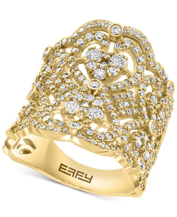 エフィー レディース リング アクセサリー EFFYreg; Diamond Filigree Heart Statement Ring (2 Ct.  In 14k Gold Yellow Gold 指輪・リング